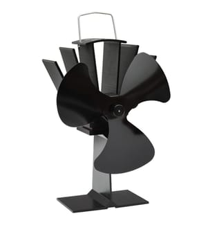 Ofenventilator Wärmebetrieben 3 Blätter Schwarz