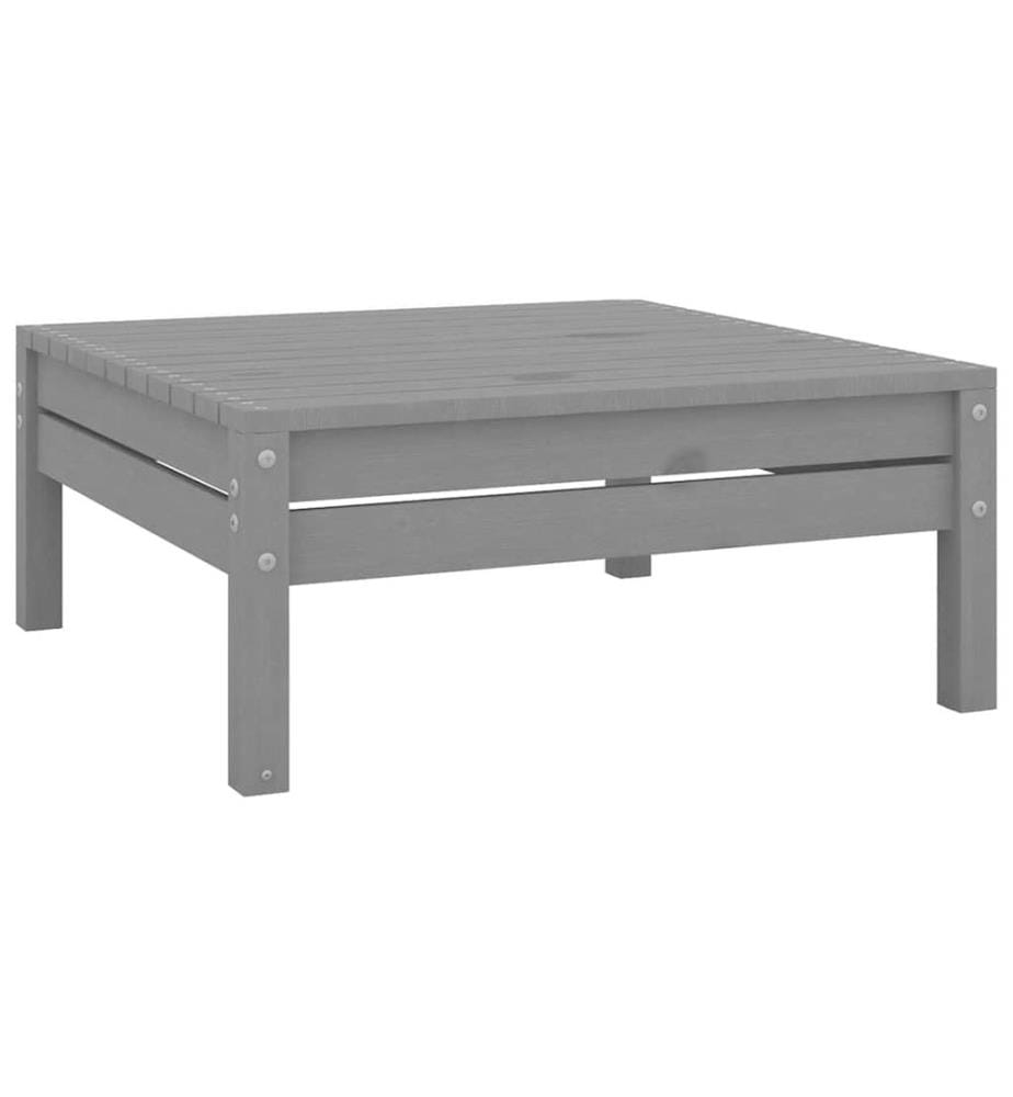 Repose-pied de jardin gris bois de pin massif