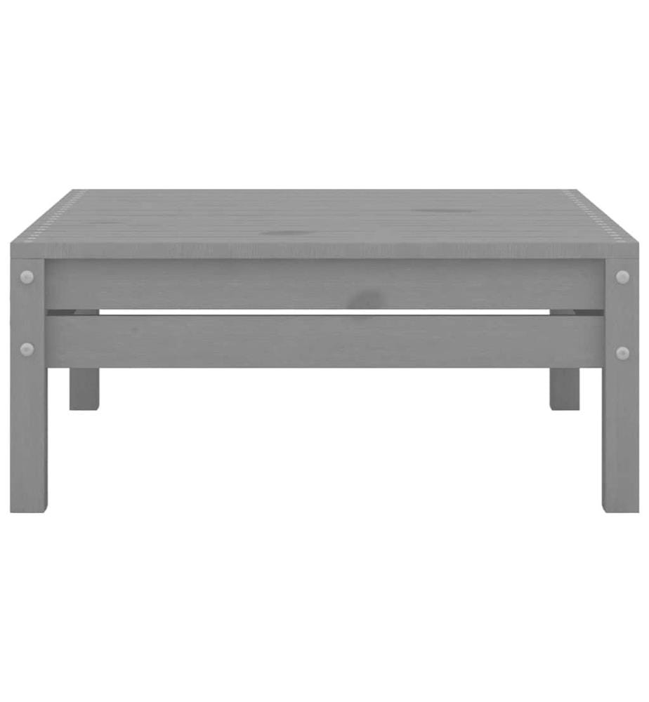 Repose-pied de jardin gris bois de pin massif