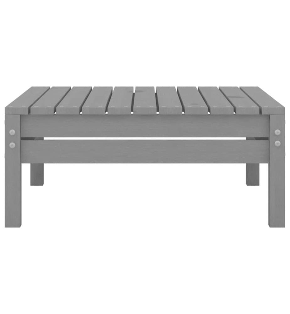 Repose-pied de jardin gris bois de pin massif