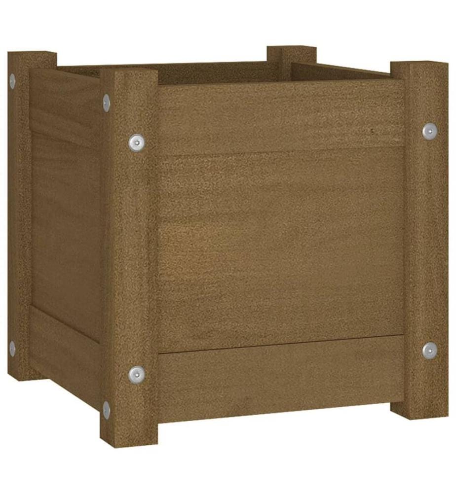 Jardinière extérieur Marron miel 31x31x31 cm Bois de pin massif