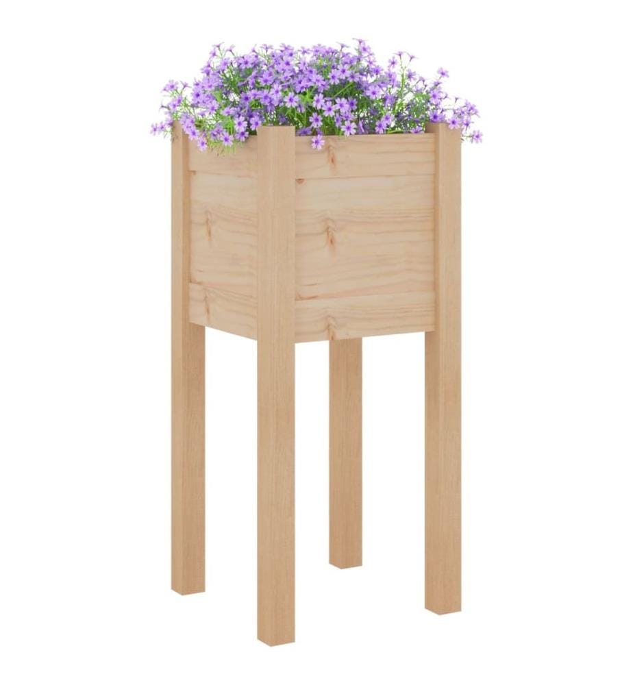 Jardinières d'extérieur 2 pcs 31x31x70 cm bois de pin massif