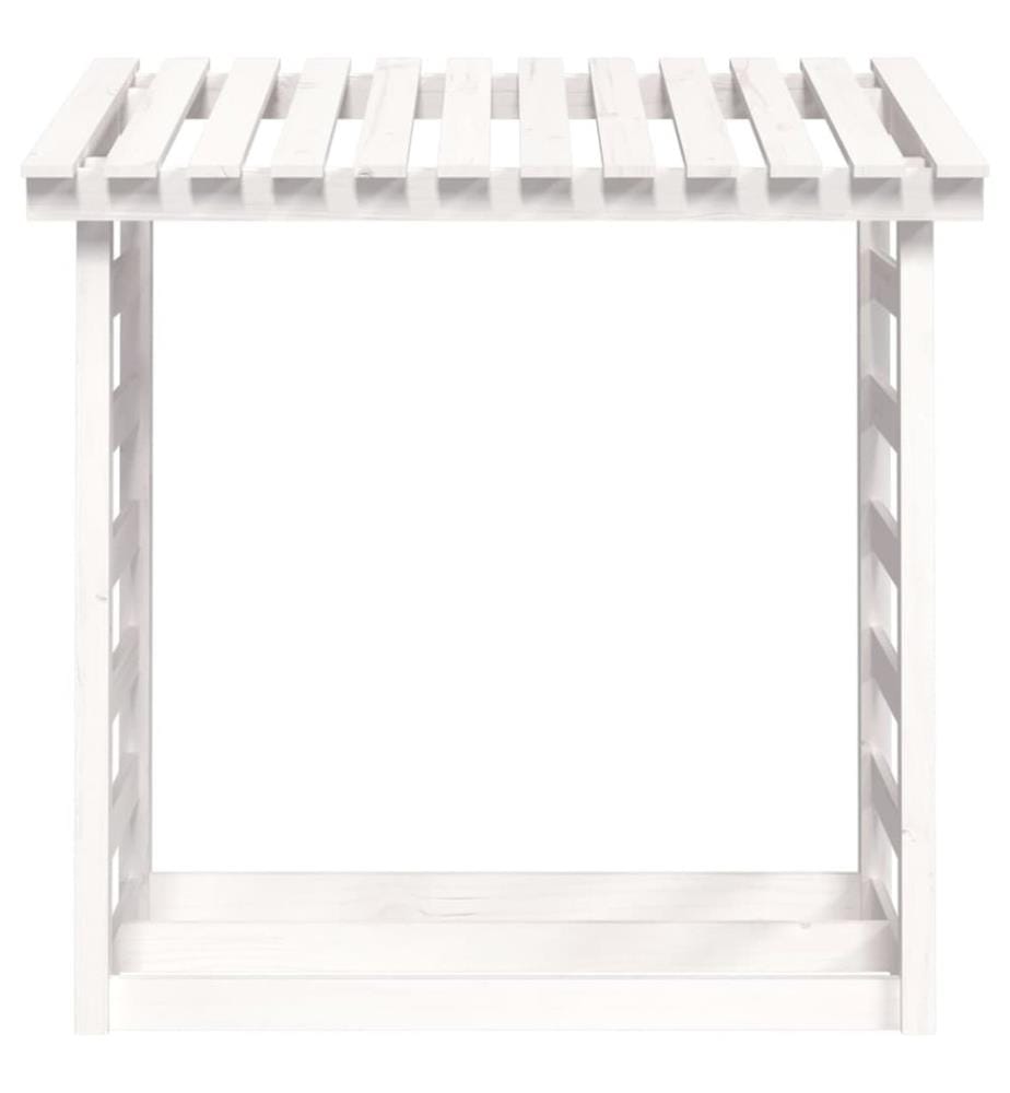 Support pour bois de chauffage Blanc 108x64,5x110cm Bois de pin