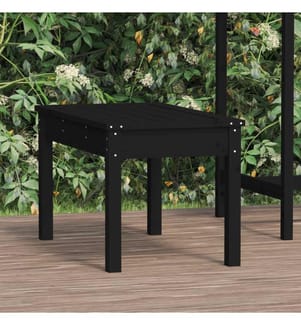 Banc de jardin noir 80x44x45 cm bois massif de pin