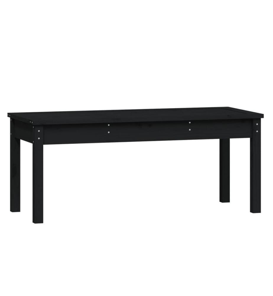 Gartenbank Schwarz 109x44x45 cm Massivholz Kiefer