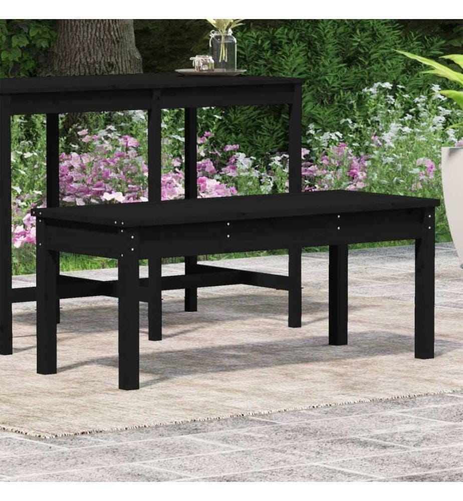 Gartenbank Schwarz 109x44x45 cm Massivholz Kiefer