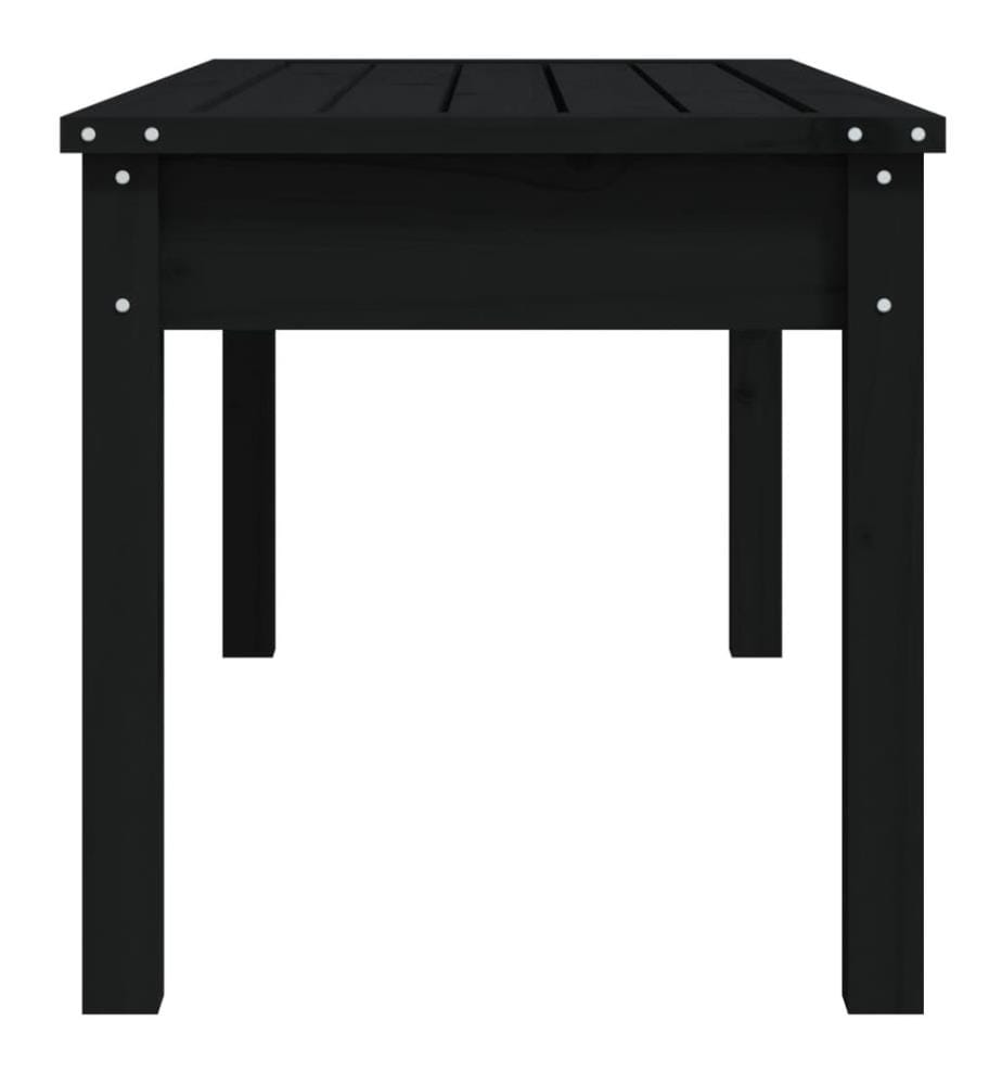Gartenbank Schwarz 109x44x45 cm Massivholz Kiefer