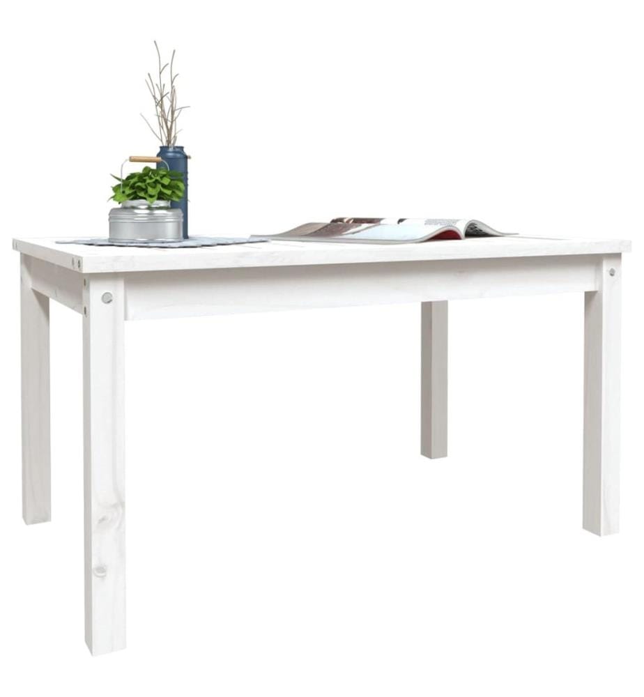 Gartentisch Weiss 82,5x50,5x45 cm Massivholz Kiefer