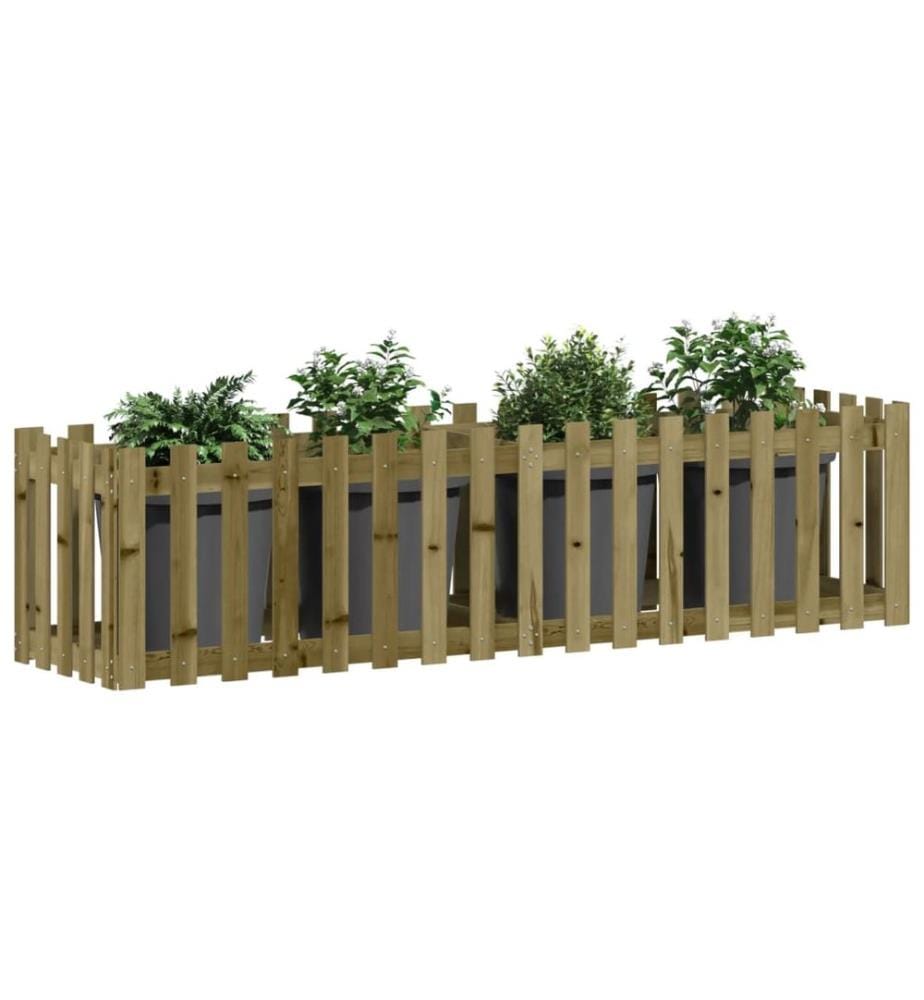 Hochbeet Lattenzaun-Design 200x50x50 cm Kiefernholz Imprägniert