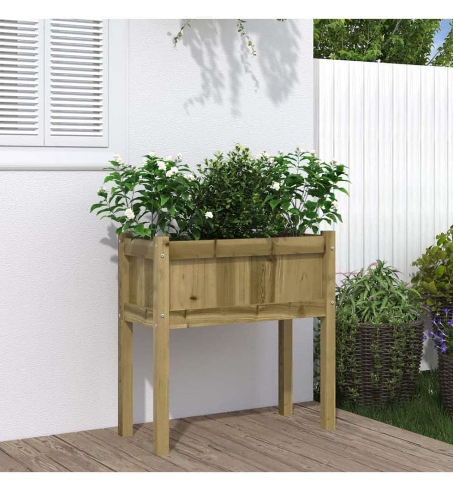 Jardinière avec pieds 70x31x70 cm bois de pin imprégné