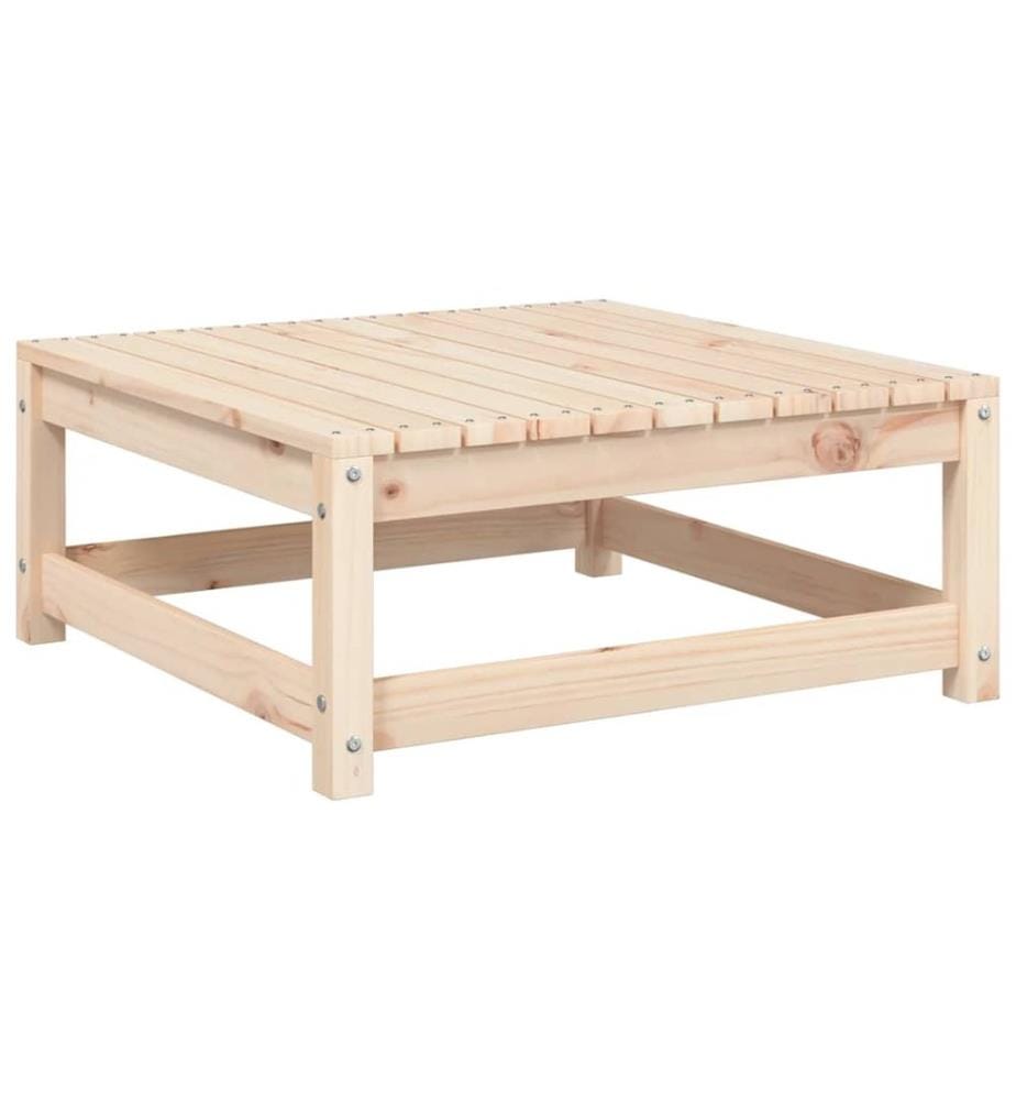 Repose-pied de jardin avec coussin bois de pin massif