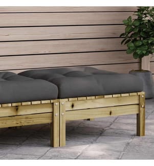 Repose-pied de jardin avec coussin bois de pin imprégné