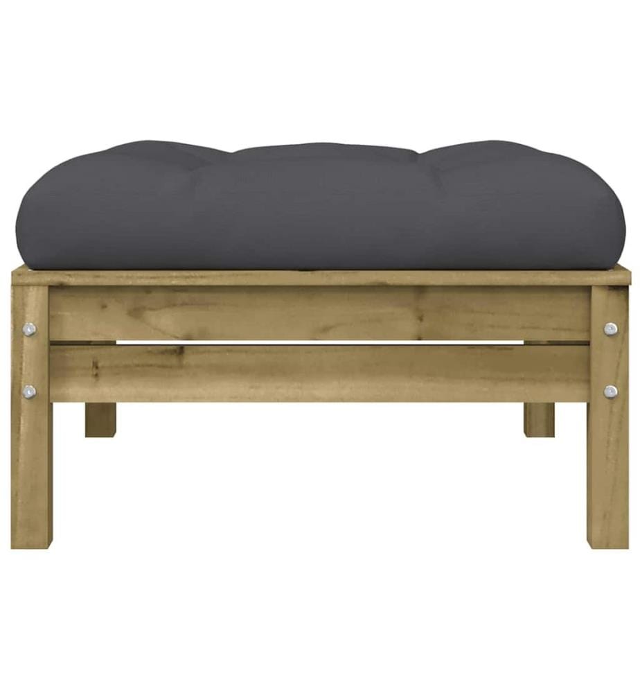 Repose-pied de jardin avec coussin bois de pin imprégné