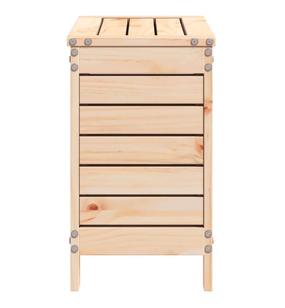 Repose-pied de jardin 62x31,5x52 cm bois de pin massif