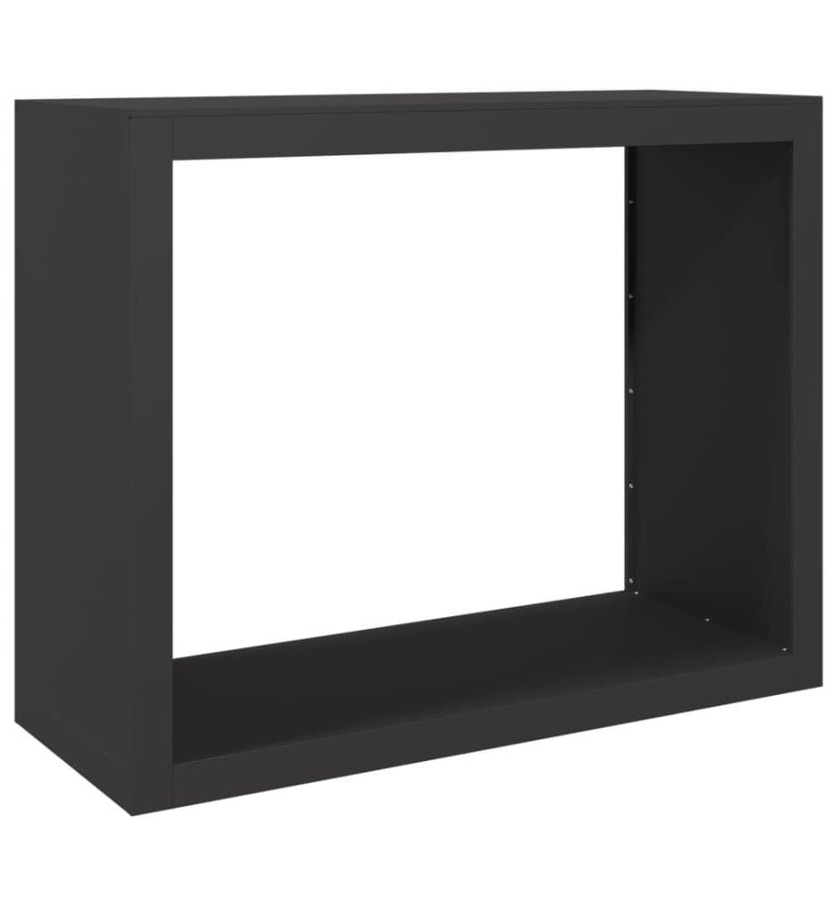 Portant de bois de chauffage noir 100x40x80 cm acier