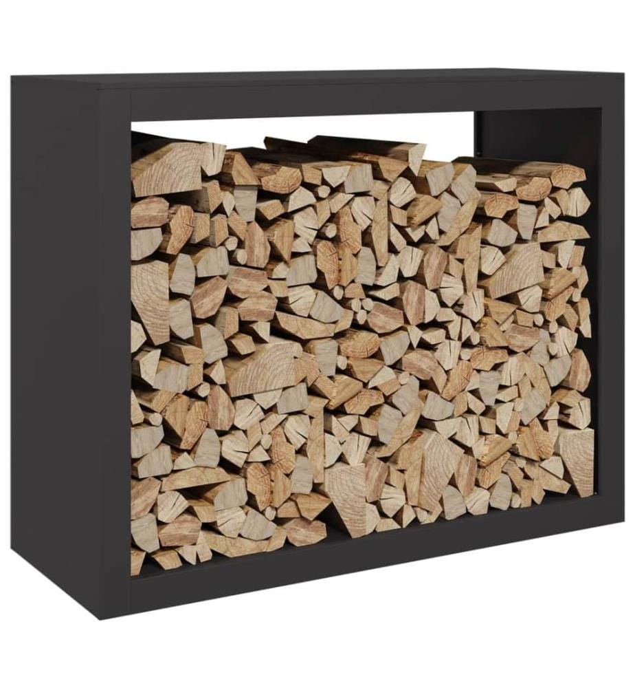 Portant de bois de chauffage noir 100x40x80 cm acier