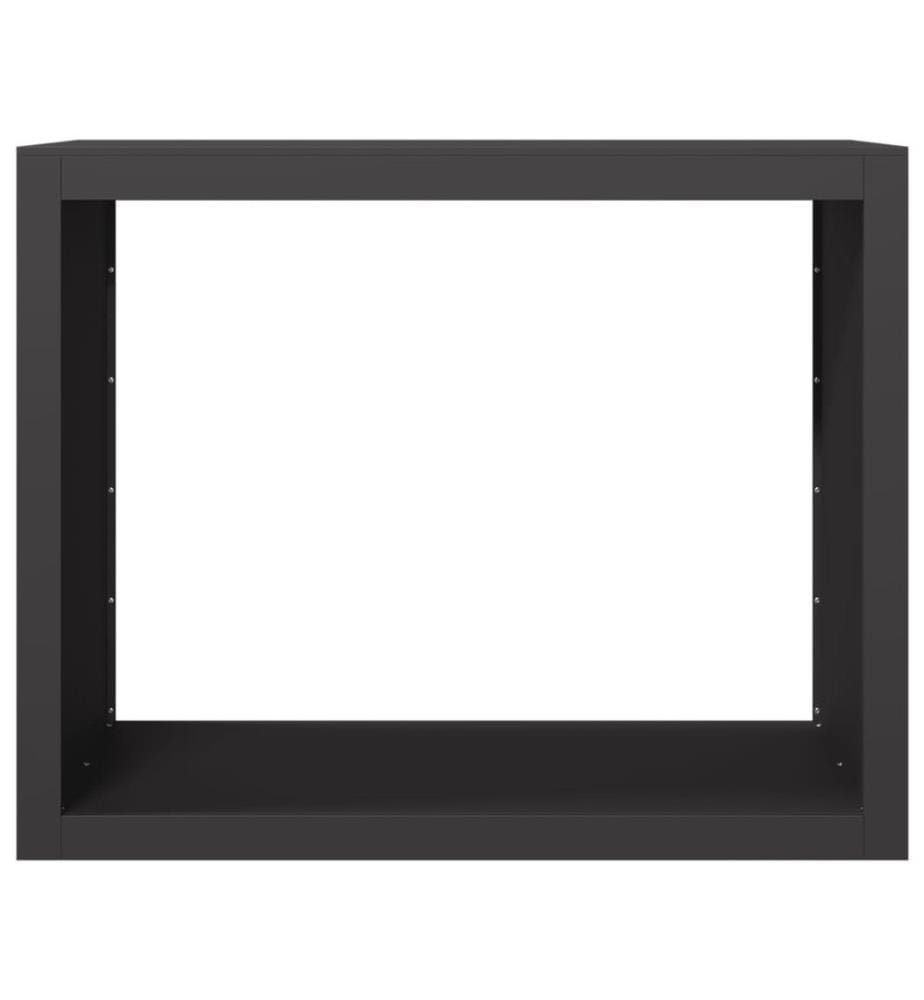 Portant de bois de chauffage noir 100x40x80 cm acier