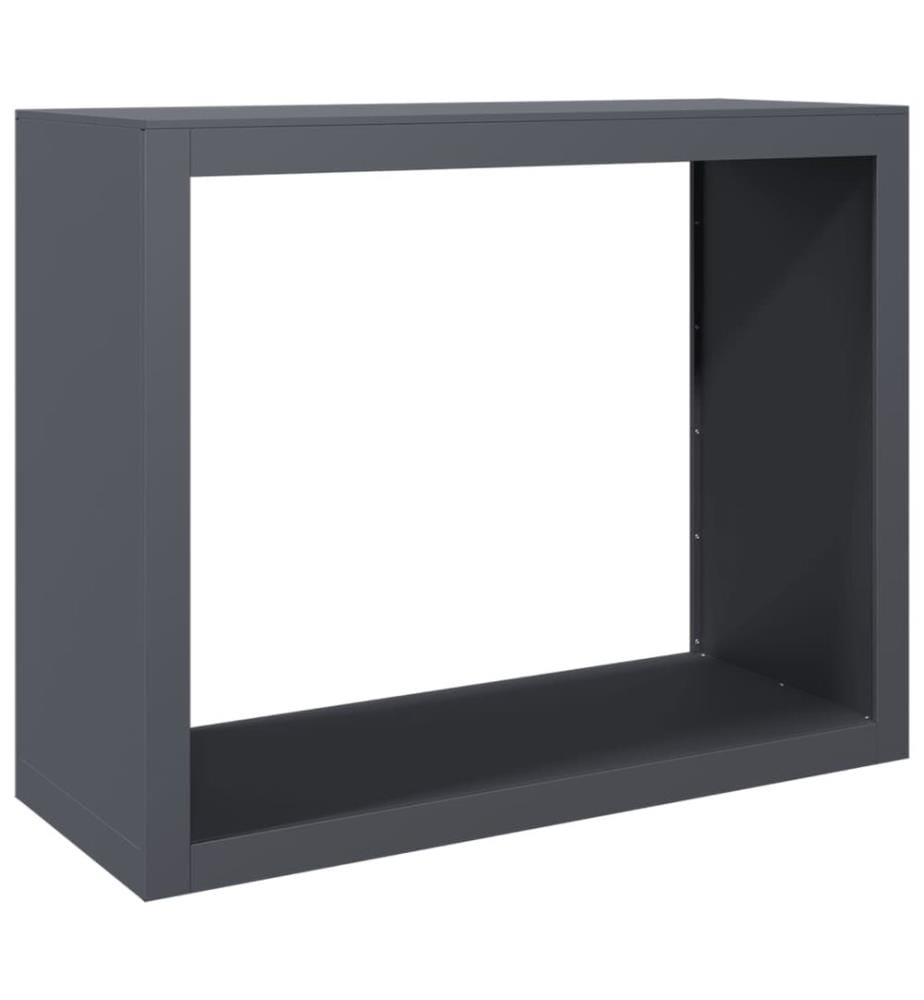 Portant de bois de chauffage anthracite 100x40x80 cm acier