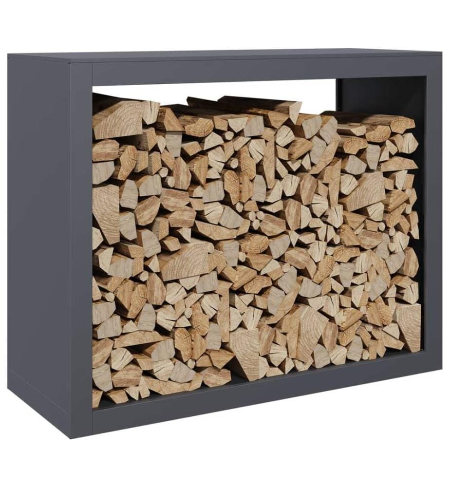 Portant de bois de chauffage anthracite 100x40x80 cm acier