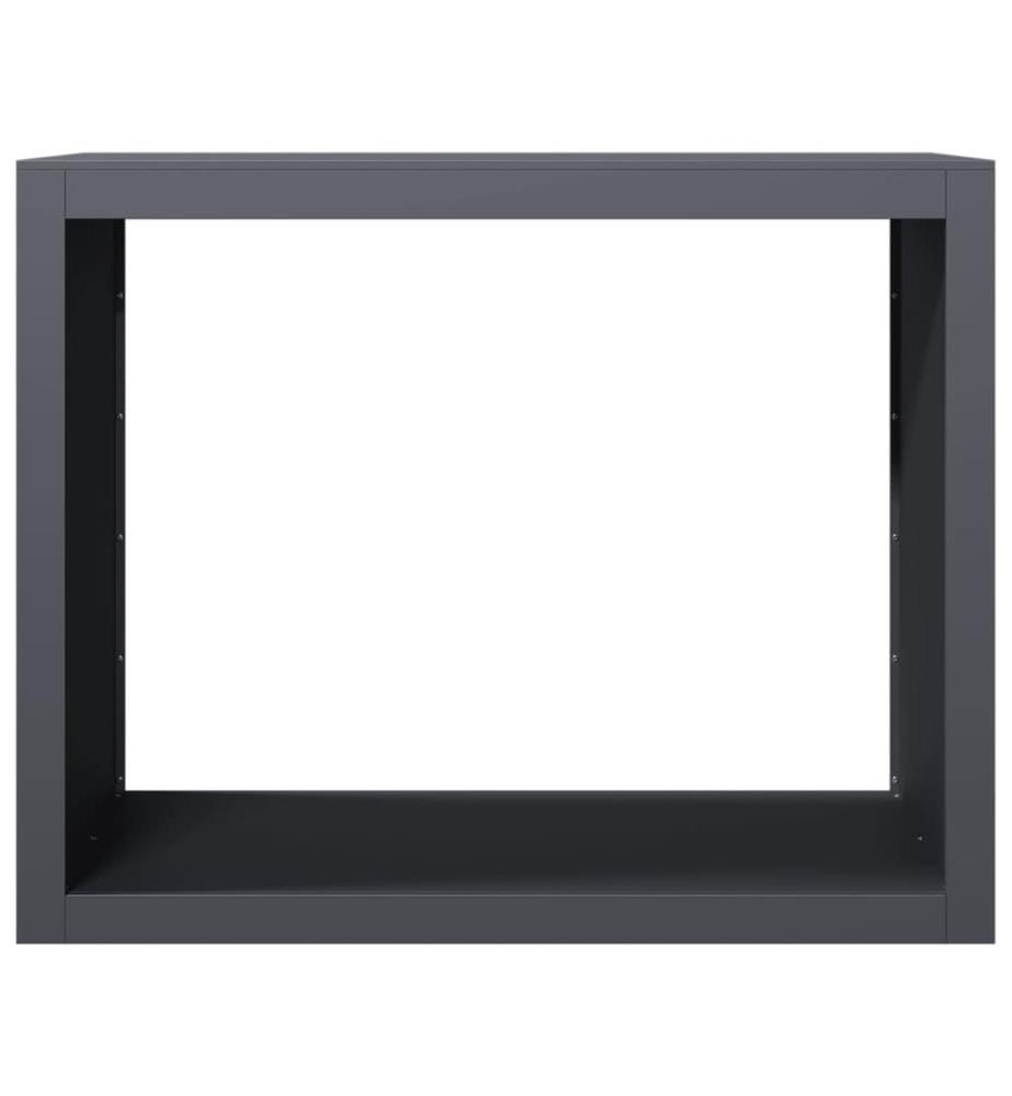 Portant de bois de chauffage anthracite 100x40x80 cm acier