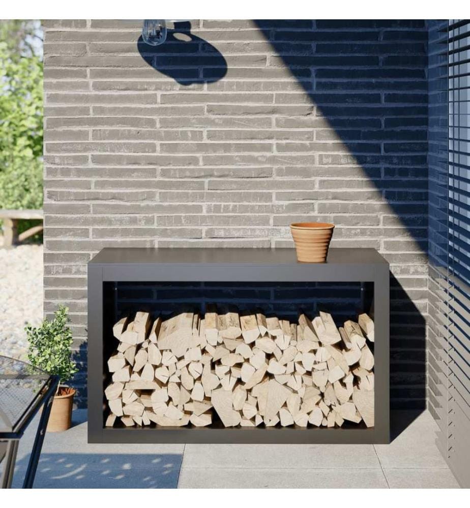 Portant de bois de chauffage anthracite 100x40x60 cm acier