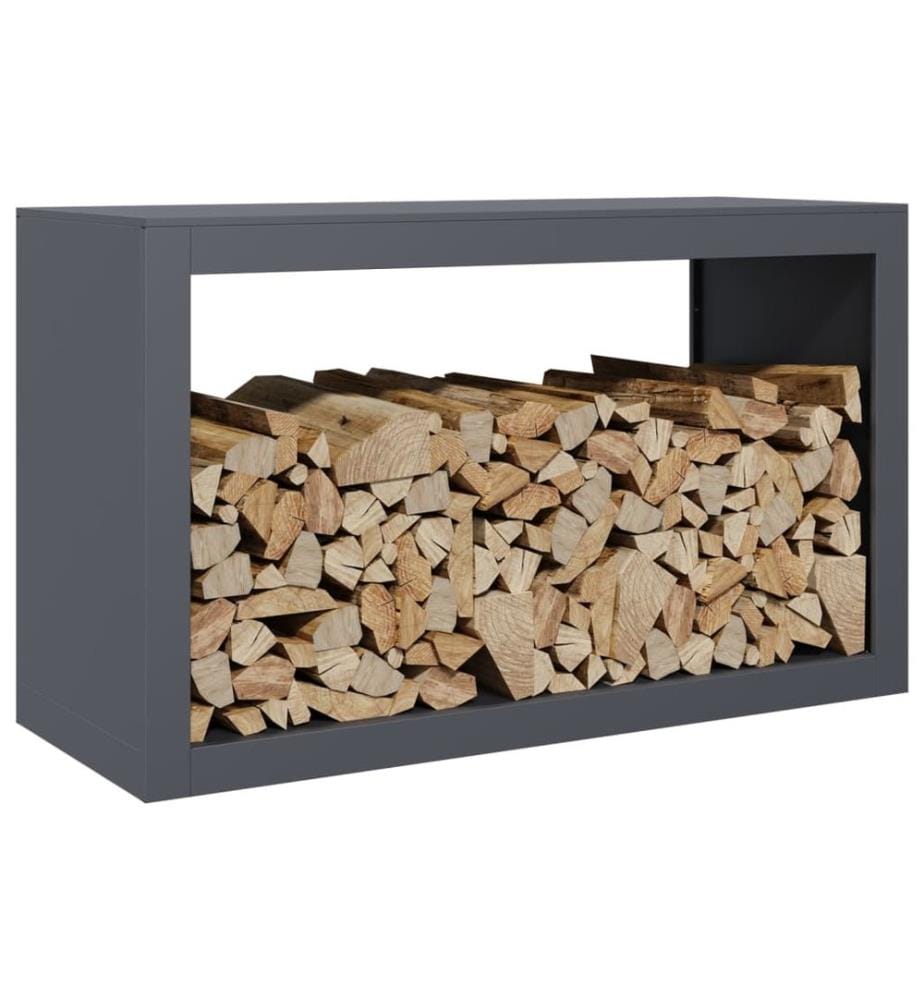 Portant de bois de chauffage anthracite 100x40x60 cm acier