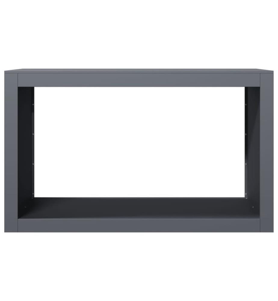 Portant de bois de chauffage anthracite 100x40x60 cm acier