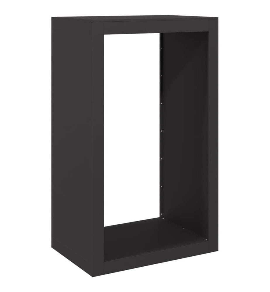 Portant de bois de chauffage noir 60x40x100 cm acier