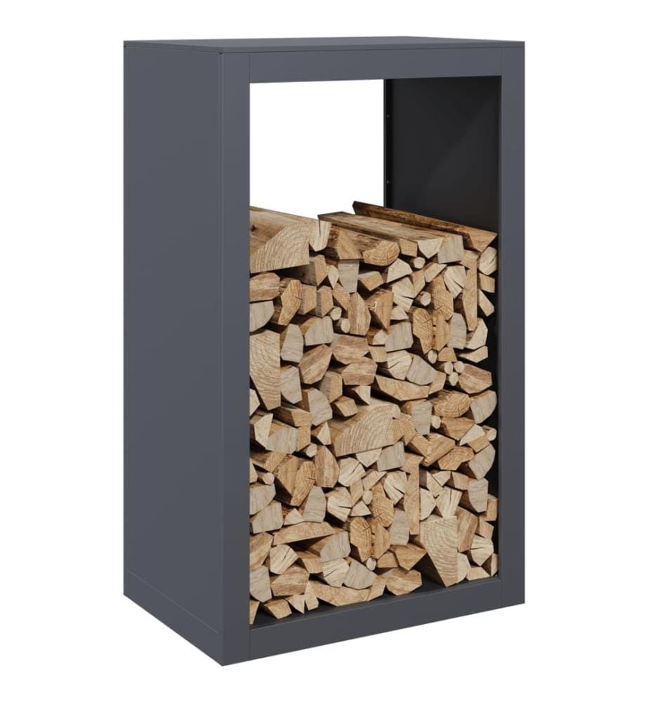 Portant de bois de chauffage anthracite 60x40x100 cm acier