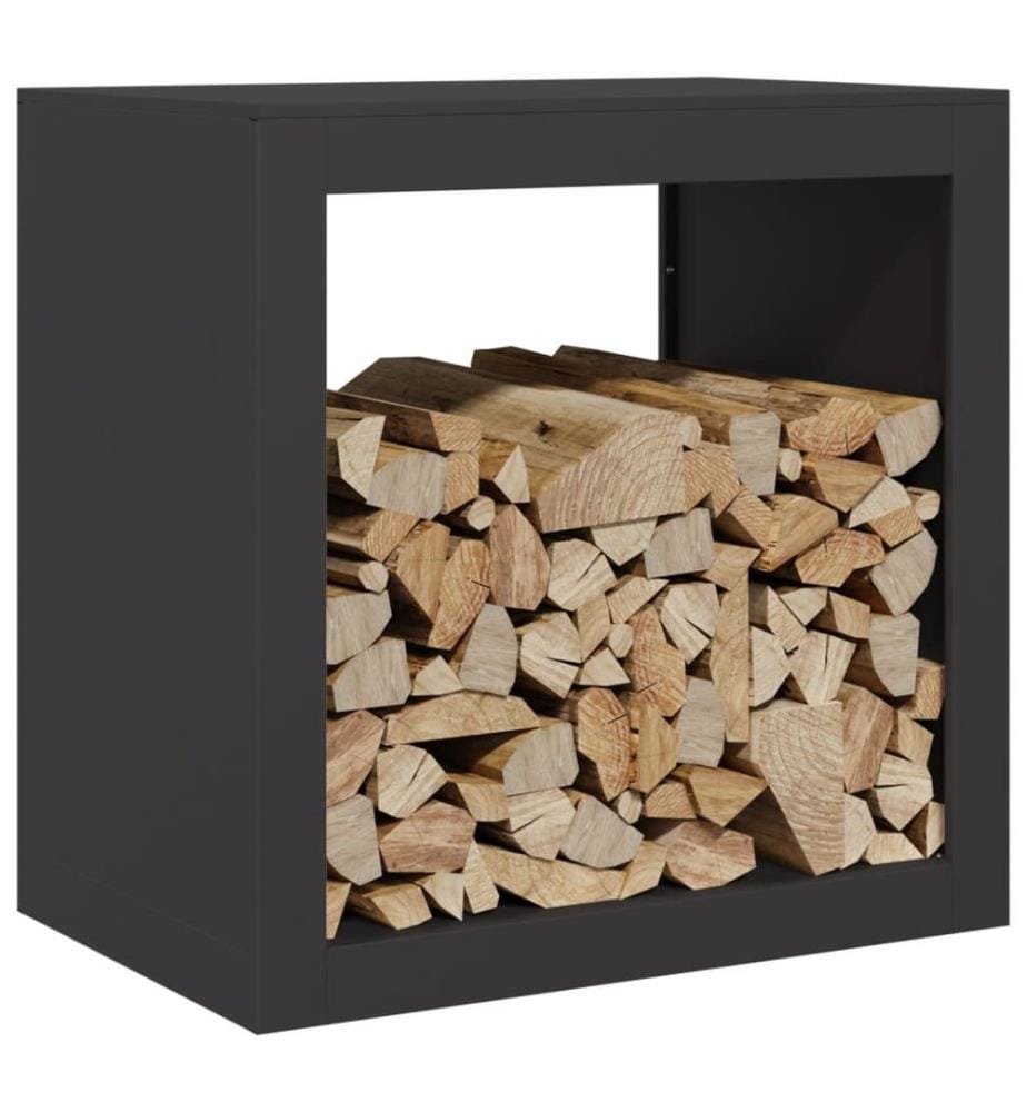 Portant de bois de chauffage noir 60x40x60 cm acier