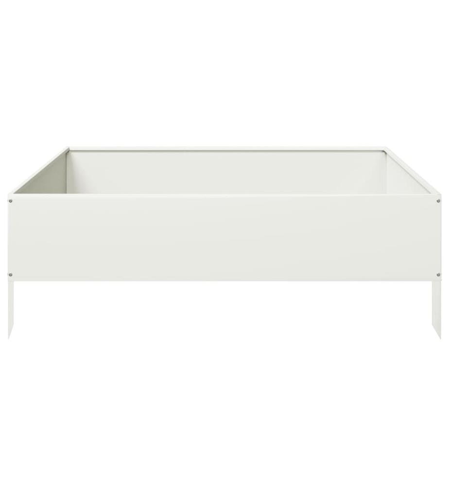 Hochbeet Weiss 100x100x33,5 cm Stahl
