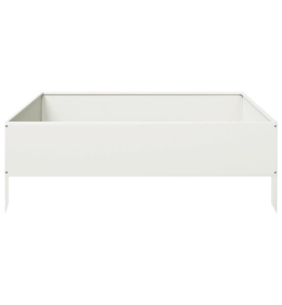 Hochbeet Weiss 100x100x33,5 cm Stahl