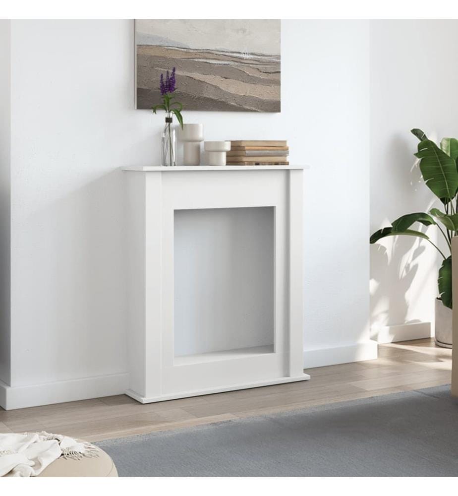 Kaminumrandung Weiss 75x20x87,5 cm Holzwerkstoff