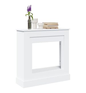 Kaminumrandung Weiss 90x30x90 cm Holzwerkstoff