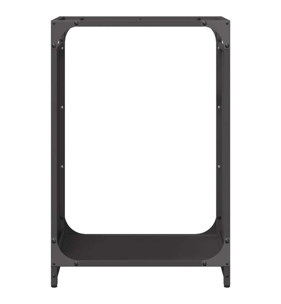 Portant de bois chauffage noir 44x28x65 cm