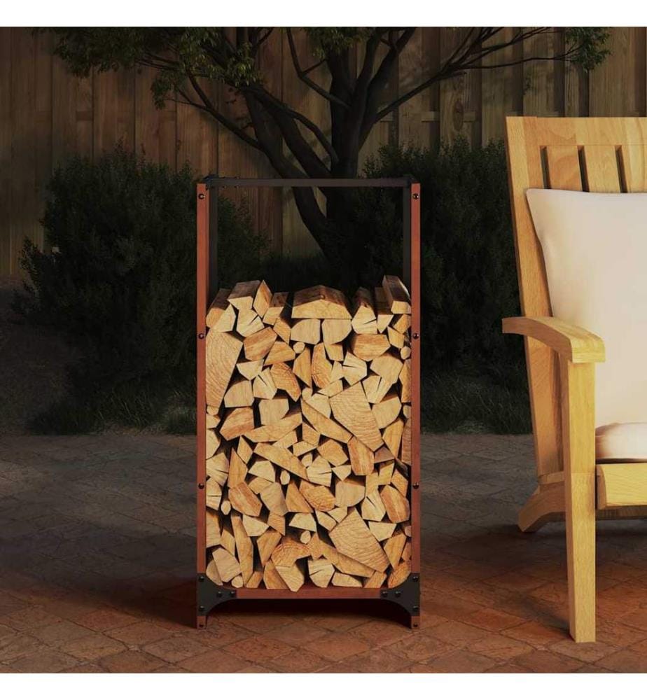 Étagère à bois 40x30x80 cm acier résistant aux intempéries