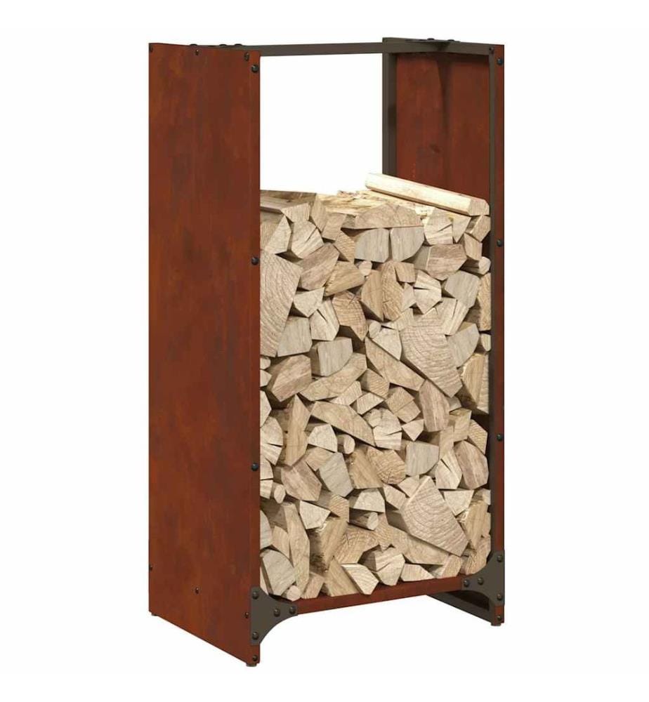 Étagère à bois 40x30x80 cm acier résistant aux intempéries