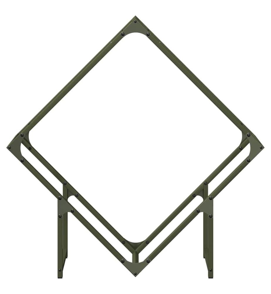 Portant de bois chauffage vert olive 80x25x80 cm