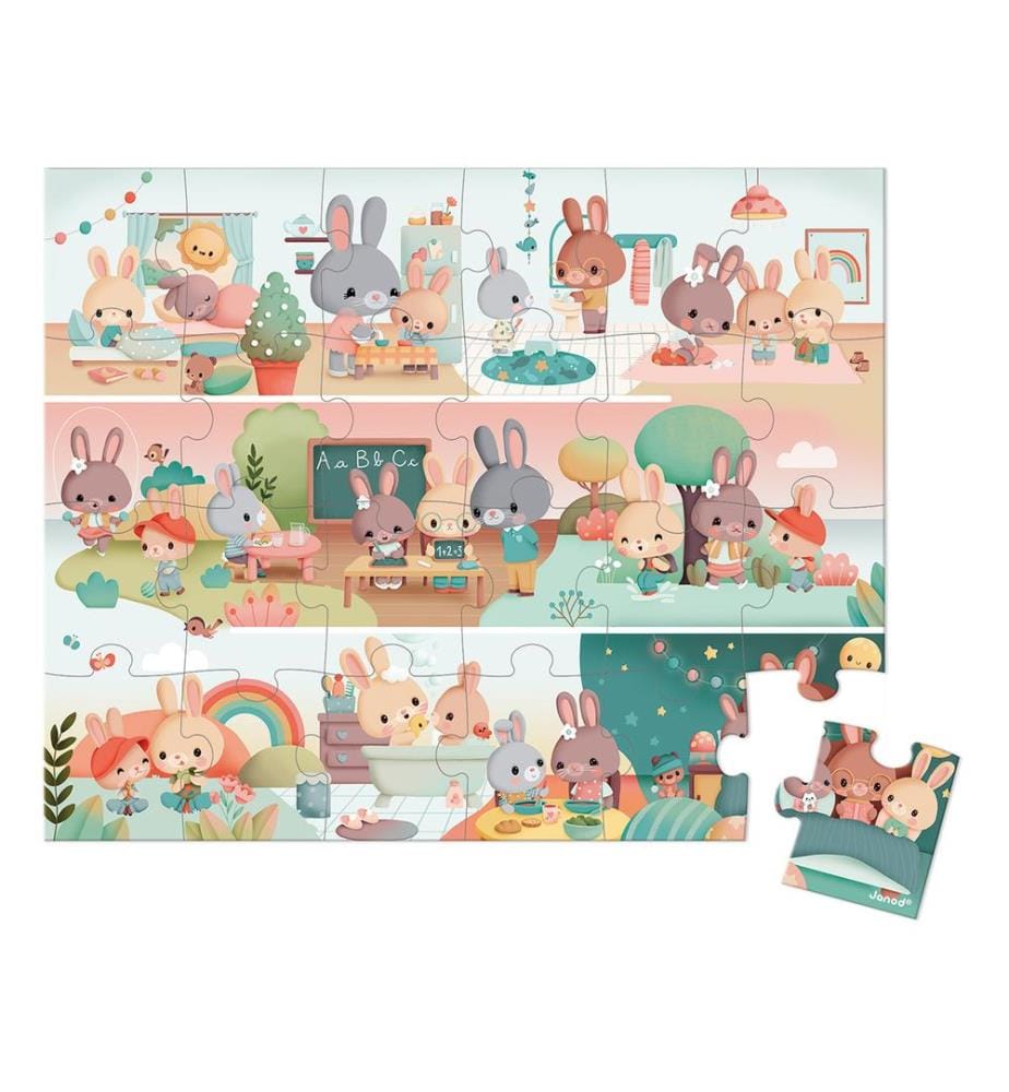 Puzzle Journée des lapins 24 pièces