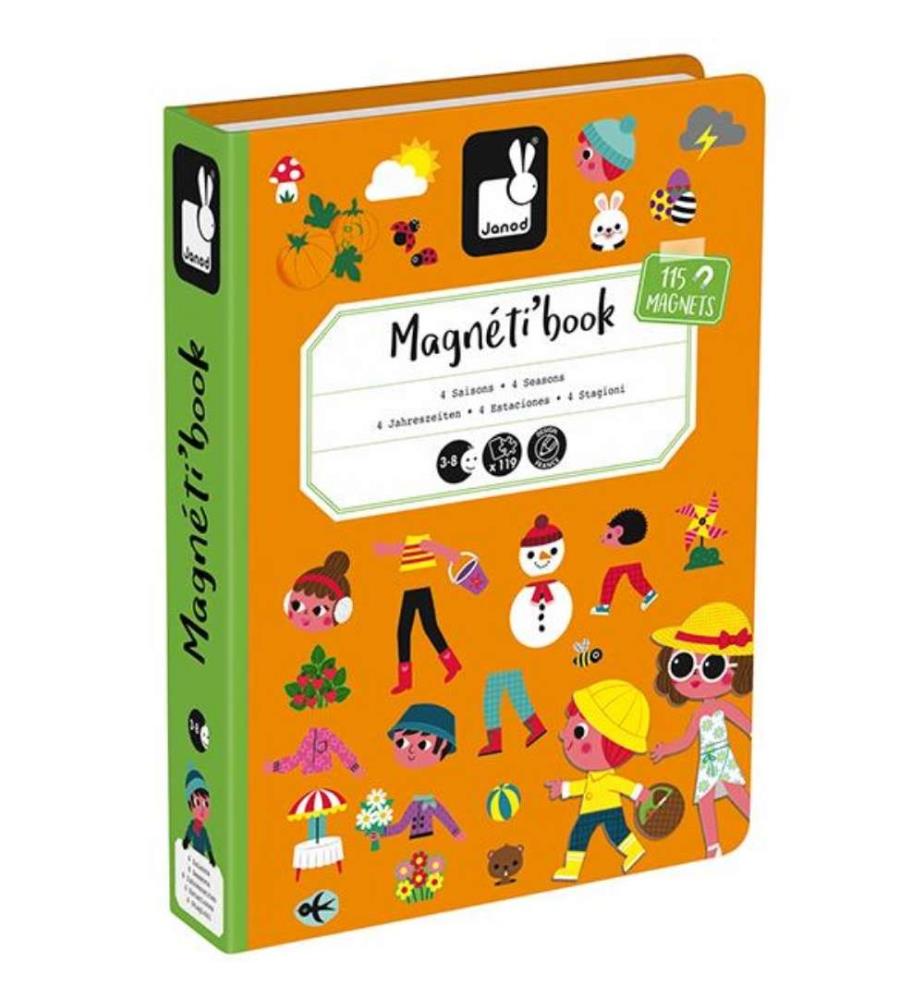 Magnetbuch 4 Jahreszeiten, 115 Magnete und 4 Karten, FSC
