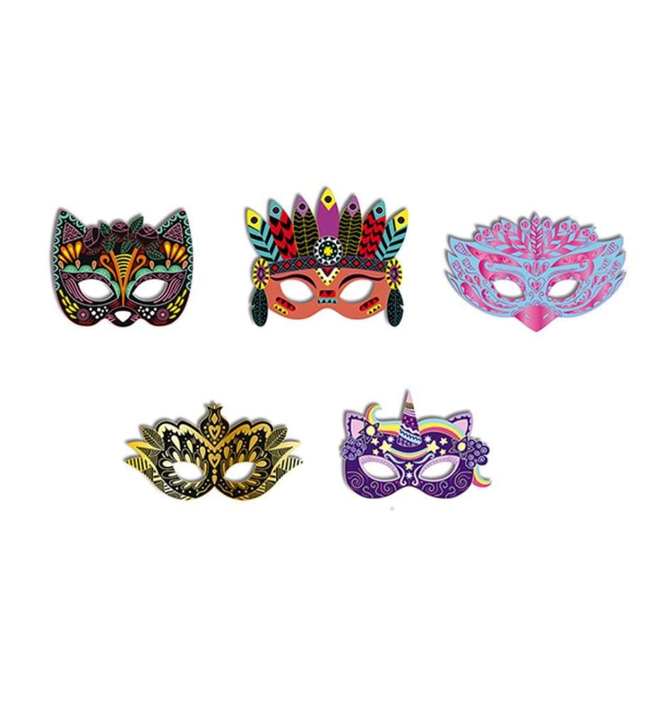 Kratzbilder Partymasken, Alter 5+