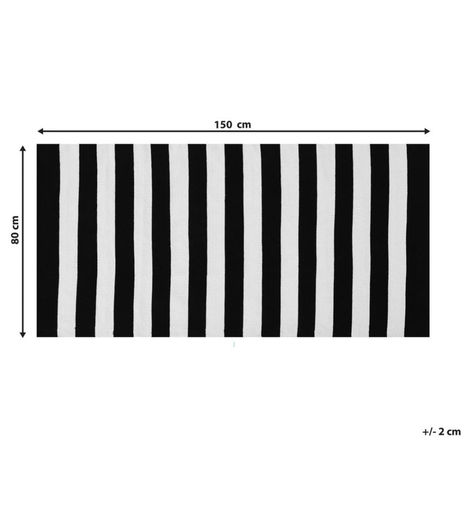Tapis d'extérieur TAVAS Noir/blanc 80 x 150 cm