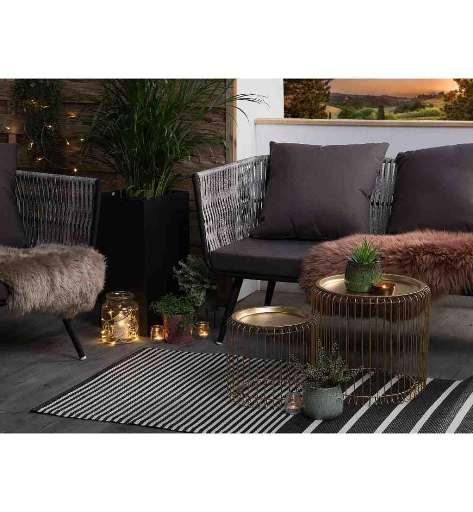 Tapis d'extérieur HALDIA Noir 90 x 180 cm
