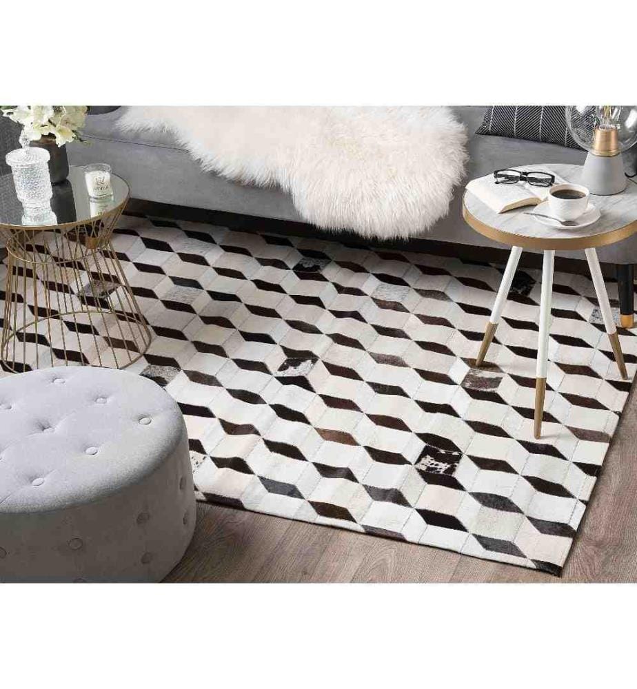 Tapis ALPKOY Blanc 140 x 200 cm Cuir