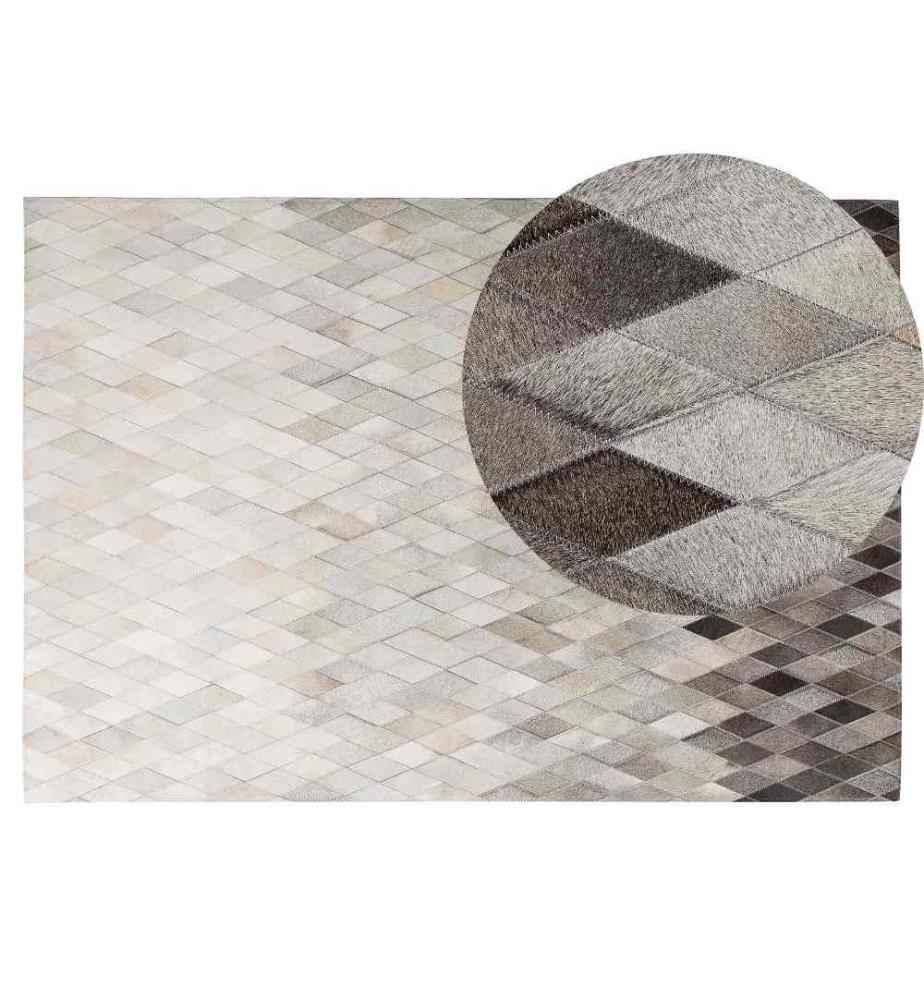 Teppich MALDAN Beige 140 x 200 cm Echtleder
