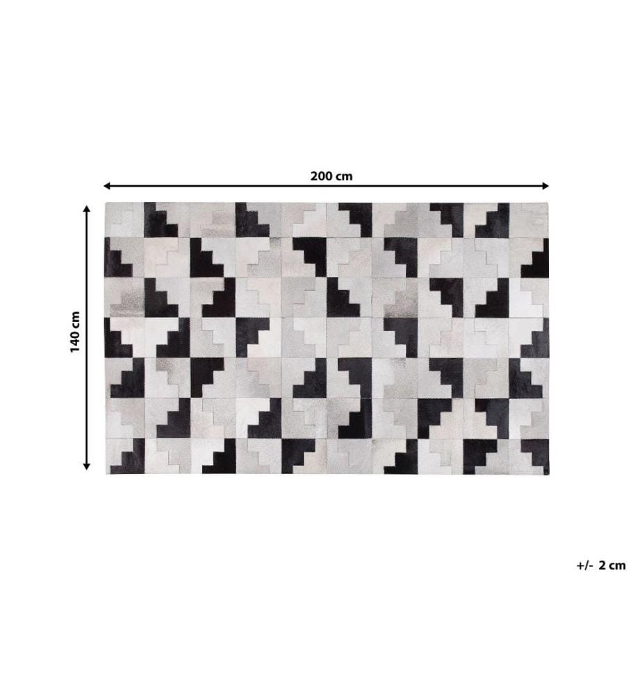 Teppich EFIRLI Grau 140 x 200 cm Echtleder
