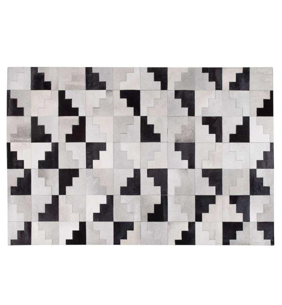 Teppich EFIRLI Grau 140 x 200 cm Echtleder