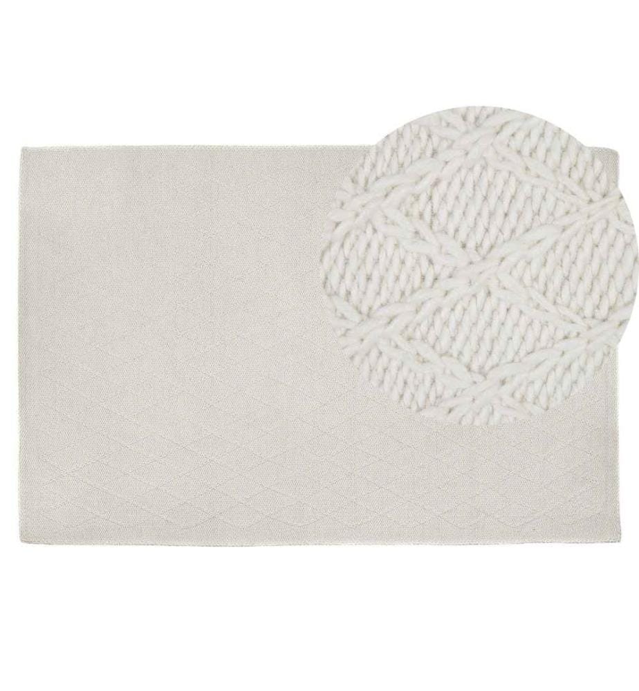 Tapis ERZIN Blanc cassé 140 x 200 cm Laine