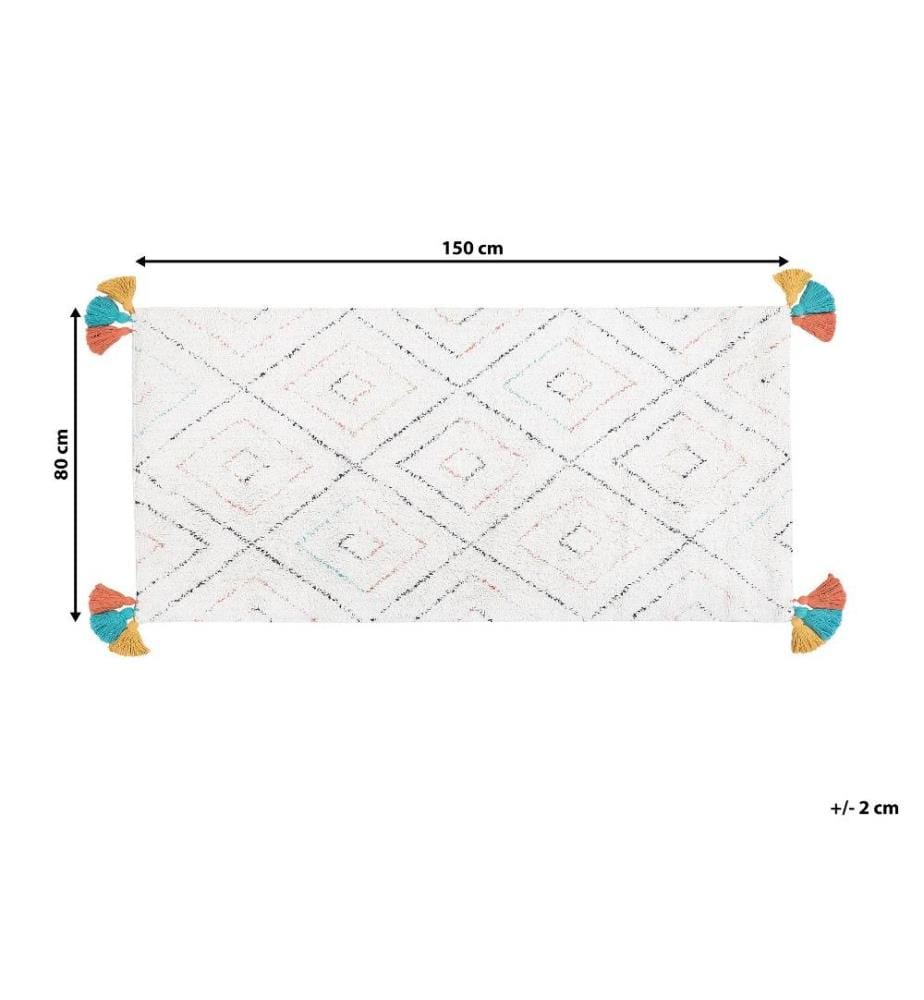 Tapis KARTAL Blanc 80 x 150 cm Coton