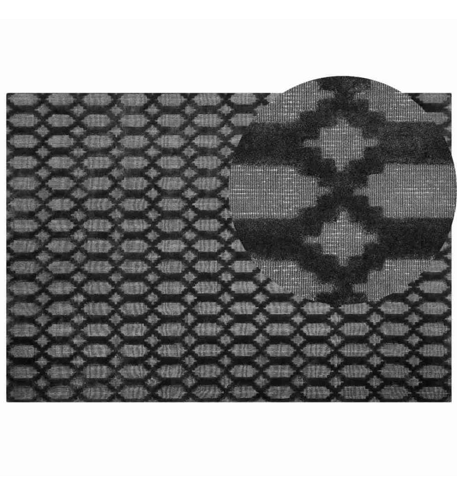 Tapis Rectangulaire Gris Foncé en Viscose pour Chambre et Salon au Style Traditionnel ou Moderne 160 x 230 cm